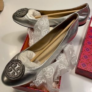 Tory Burch- Liana Ballet Flat- Metallic Leather